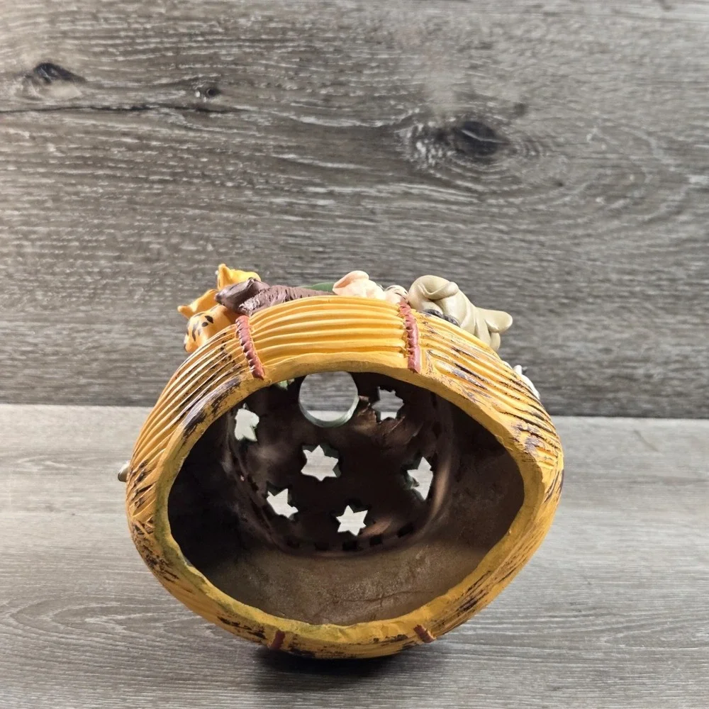 Vintage Noah's Ark Ceramic Votive Tea Light Candle Holder Hand Painted Animals